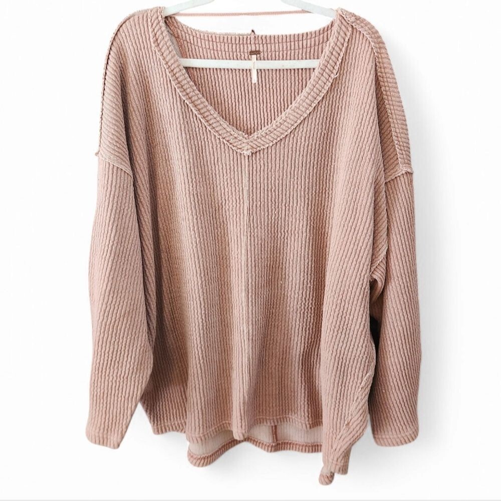 Free People Oversize Slouchy Boho Knit Top L